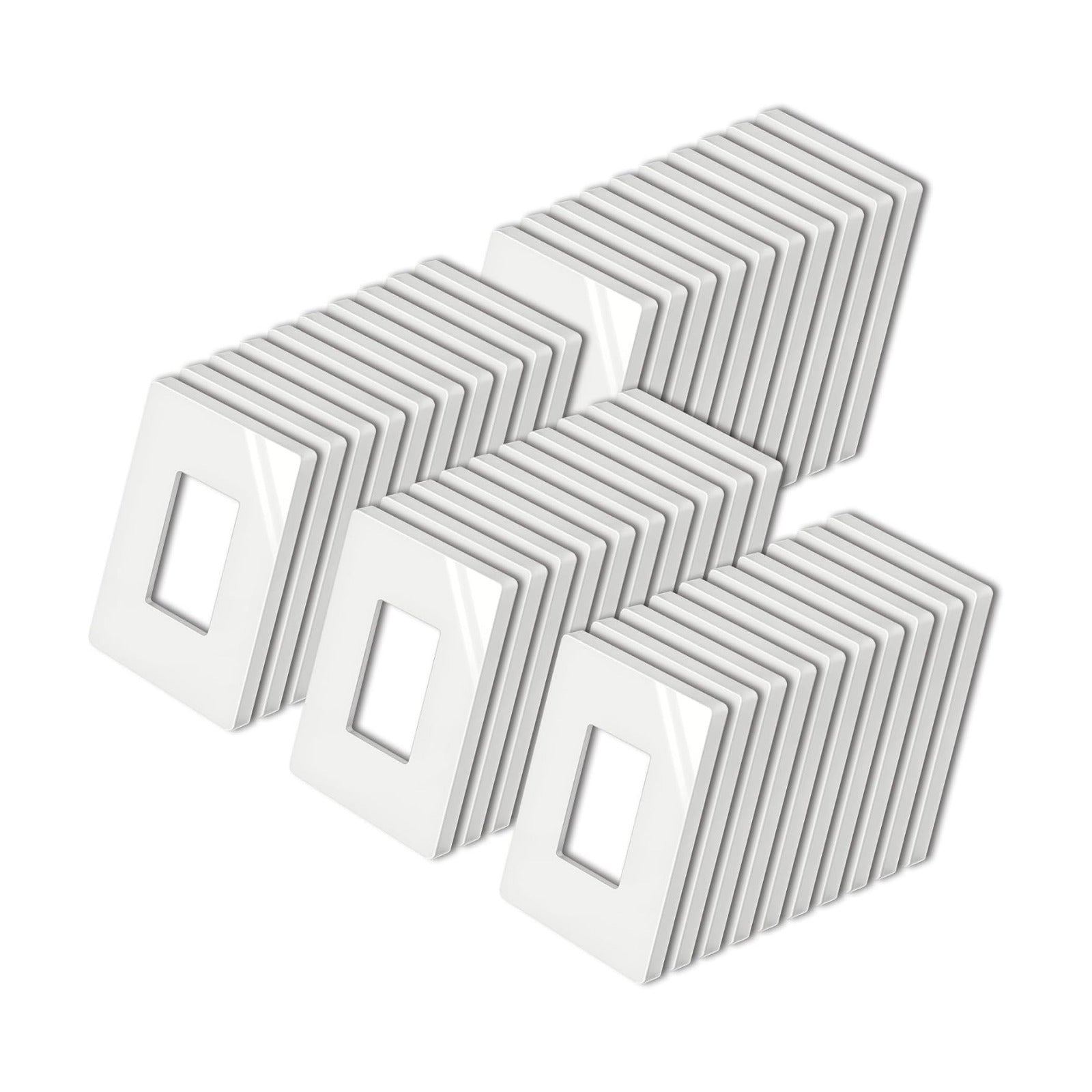 BESTTEN [40 Pack] Mid-Size Screwless Decorator Wall Plate, Midway Receptacle Outlet Cover, Midsized 1 Gang Switch