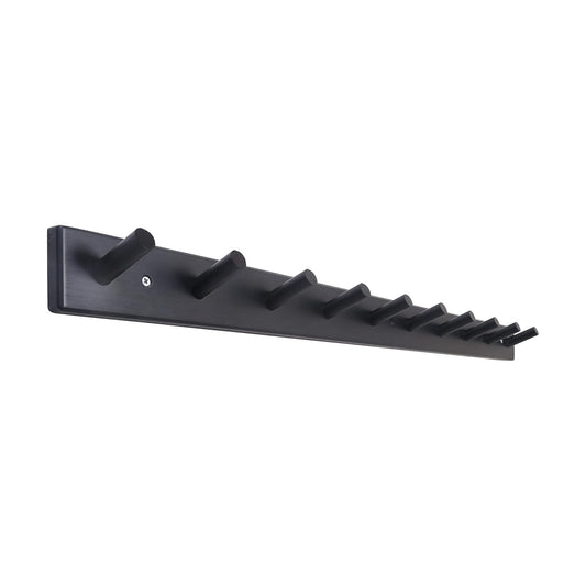 SKOLOO Wall Mounted Coat Rack 38", 10 Hooks, Bamboo, Shaker Style, Black | Wood wall hooks, painted finish, 100-lb cap