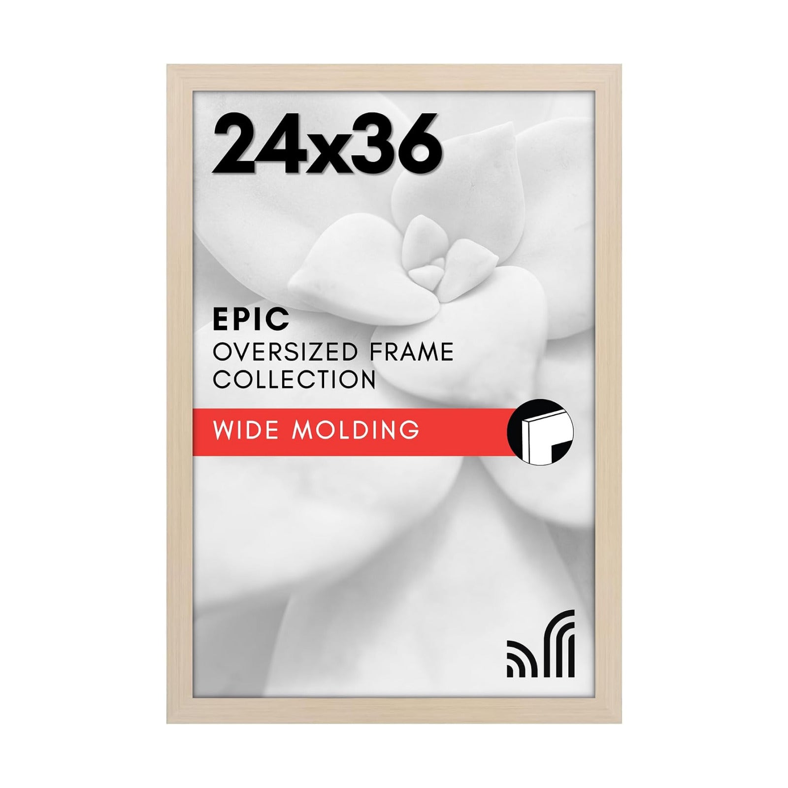 Americanflat 24x36 Poster Frame - Engineered Wood with Polished Plexiglass - Wide Picture Frame for Vertical or
