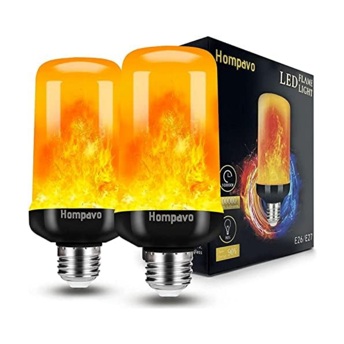 Hompavo 【Upgraded】 Flame Light Bulbs for Home Decor with Upside Down Effect