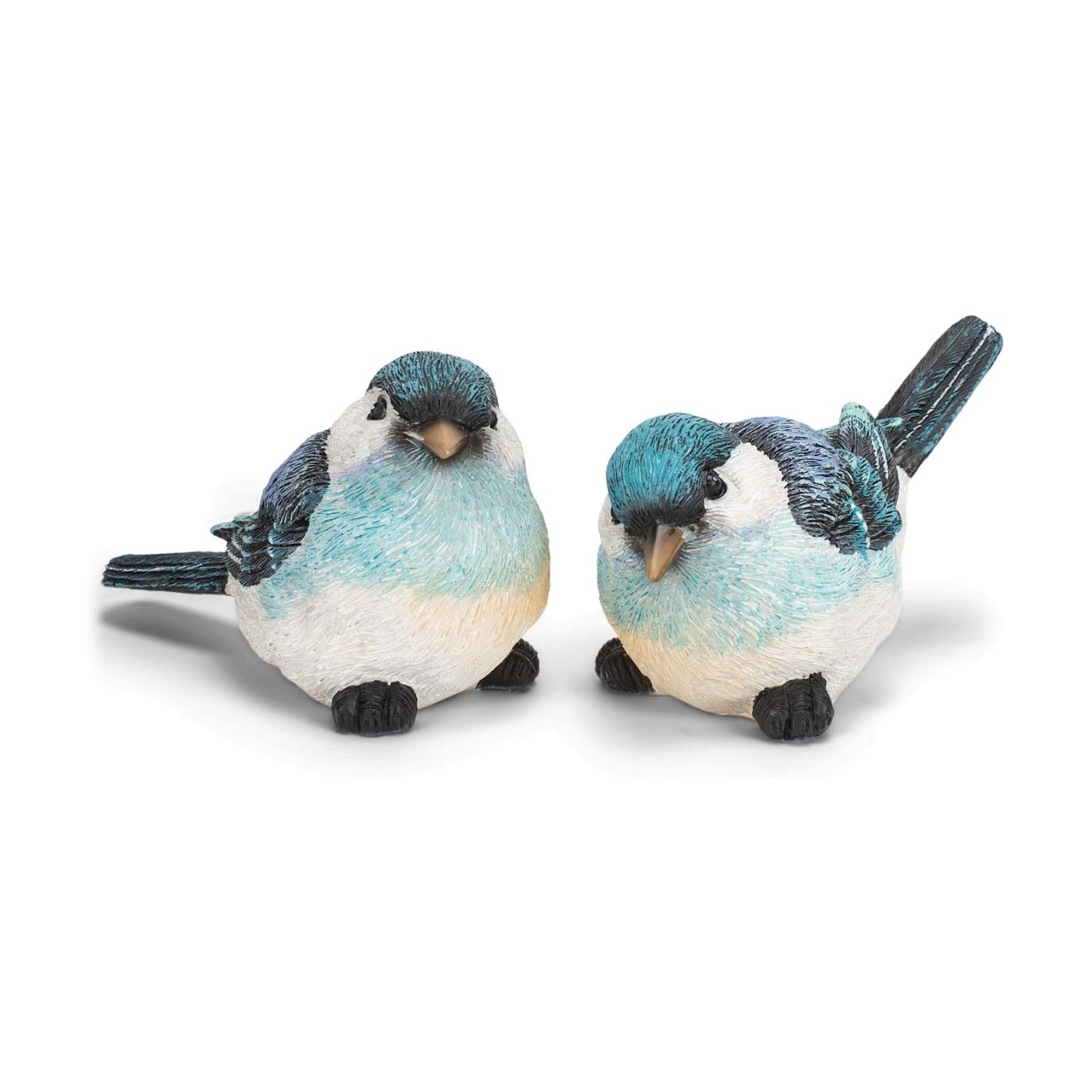 Bluebird Bright and White Polyresin Figurine / Blue / 5.25 Inch / Set of 2