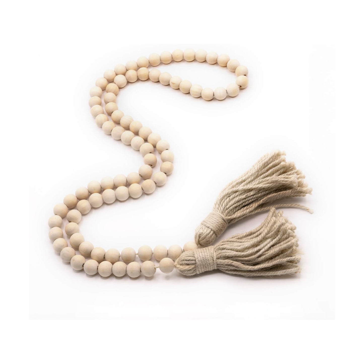 Farmhouse Beads Wooden Garland- Wood Prayer Bead Garland
