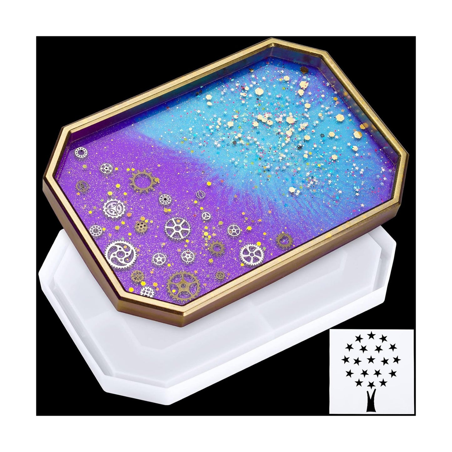 Large Octagon Shape Serving Tray Epoxy Resin DIY Casting Silicone Mold / Octagon Serving Tray
