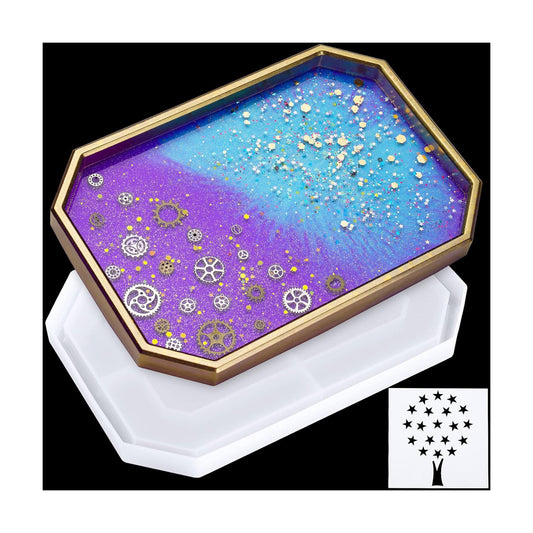 Large Octagon Shape Serving Tray Epoxy Resin DIY Casting Silicone Mold / Octagon Serving Tray
