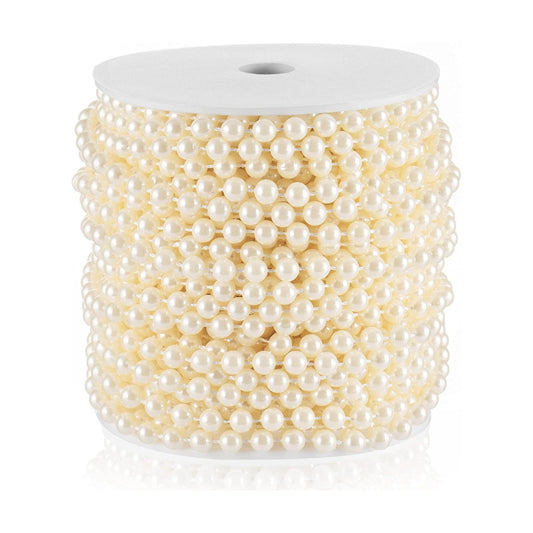 Faux Pearl Garland Spool Roll Strand Wedding Party Decoration / Ivory / 0.24 In 66 Ft