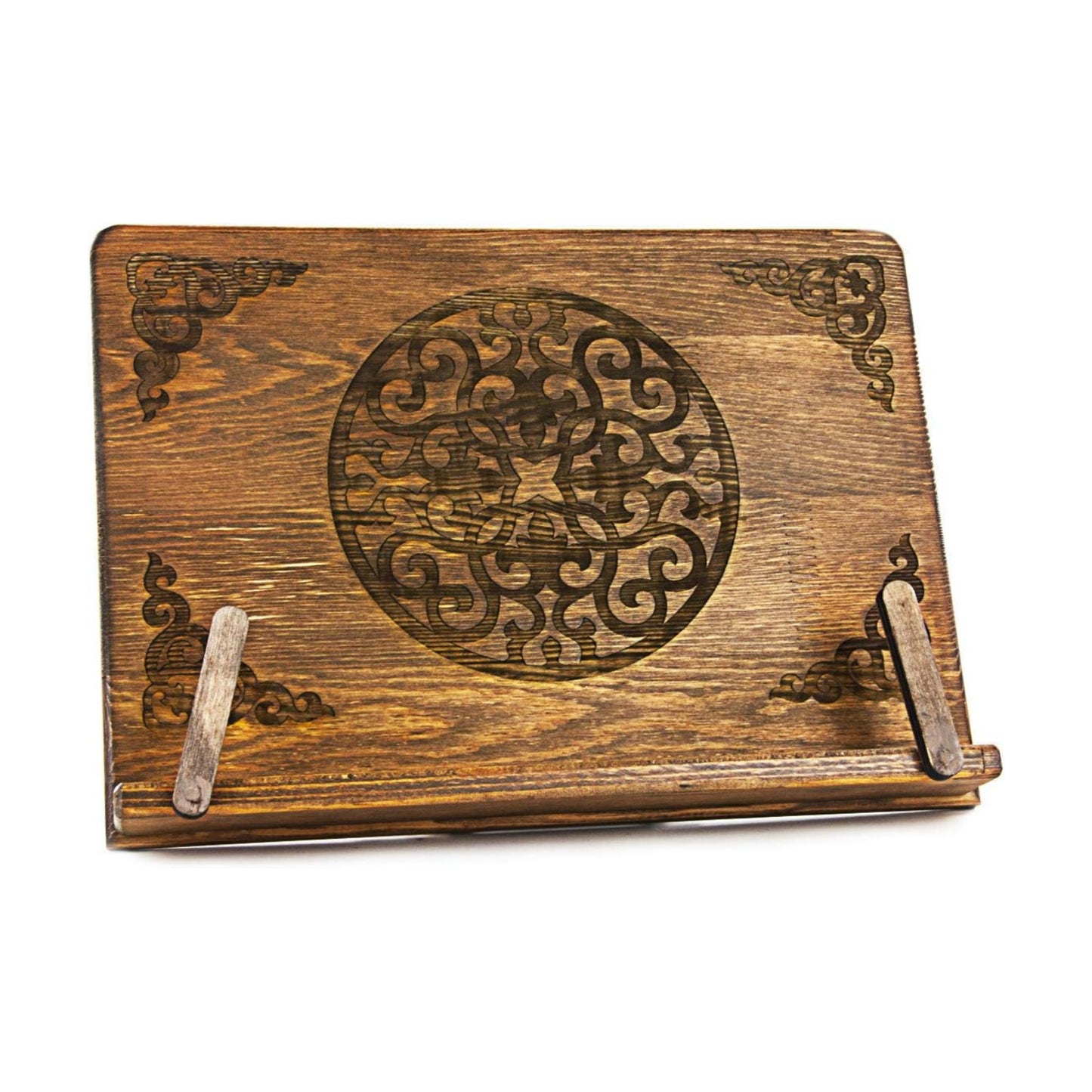 ihvan online, Vintage Wooden Book Holder Stand, Portable and Adjustable Cookbook Holder, Tablet Recipe Book Bible or