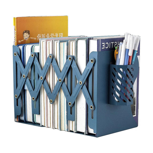Adjustable Bookends Metal Book Ends for Heavy Book Holder Heavy Duty Bookends Nonskid / Blue