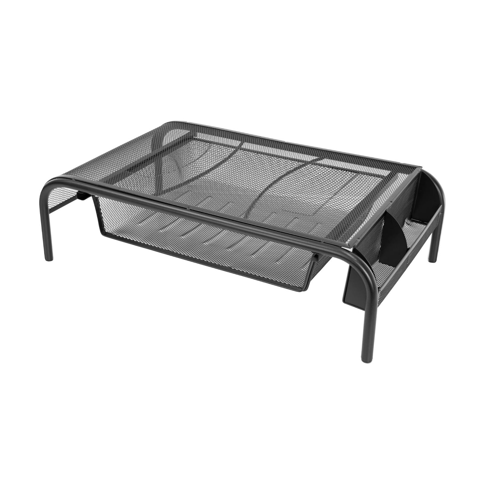 Mount-It! Metal Mesh Monitor Stand with Drawer, Ergonomic Desk Organizer and Riser for Monitors and Laptops, Desktop