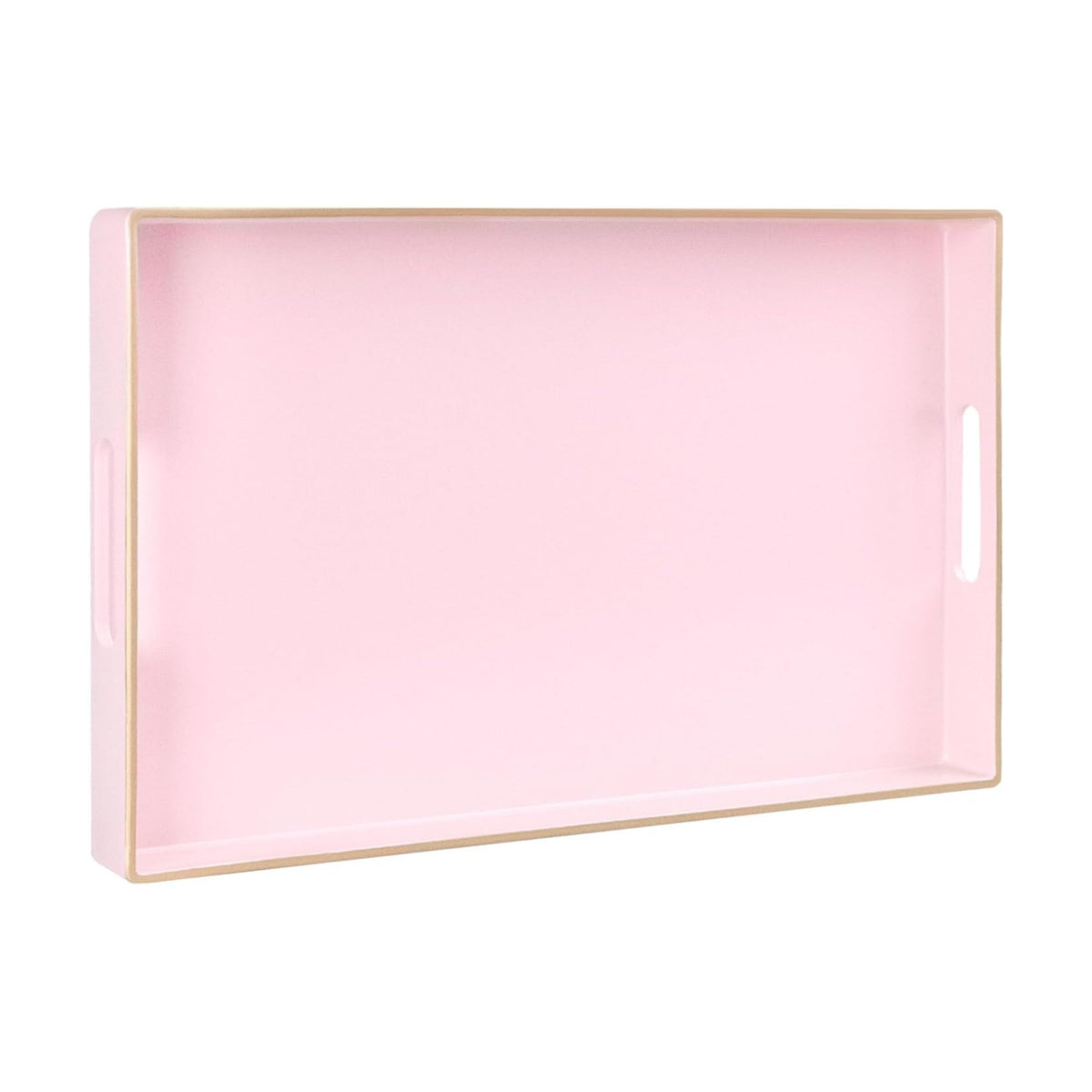 MAONAME Pink Decorative Tray for Coffee Table, Serving Tray with Handles