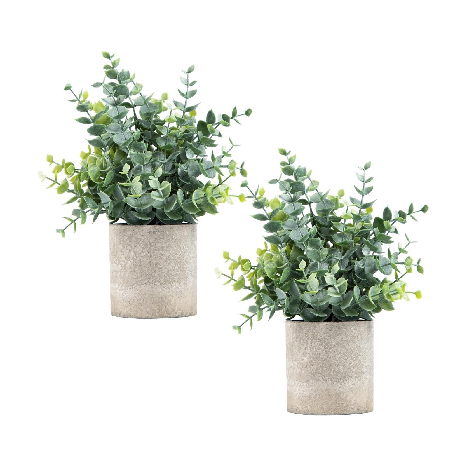 Small Fake Plants Eucalyptus Potted Artificial Plants / Sage Green-small / Set of 2