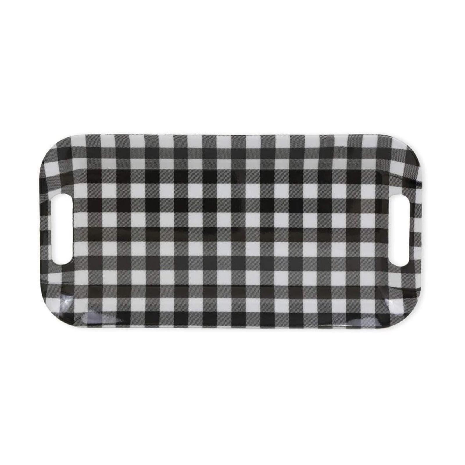 Melamine Serving Tray / 15 x 8 x 1 / Black & White Check