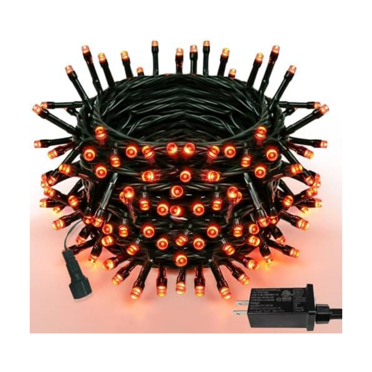 75.8FT 200 LED Extendable Orange Halloween String Lights Indoor Outdoor