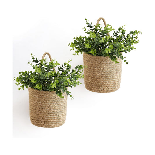 Jute Woven Storage Organizer Flower / 6.5"wx7"h / 6.5 Inch / Set of 2