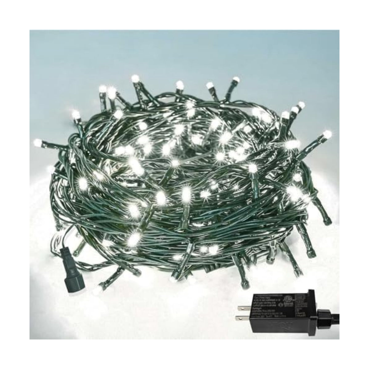 Extendable Christmas String Lights Indoor Outdoor 75.8FT 200 LED Cool White