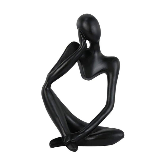 Resin Thinker Style Abstract Sculpture Statue Collectible Figurines Home Office / Black,left / Small