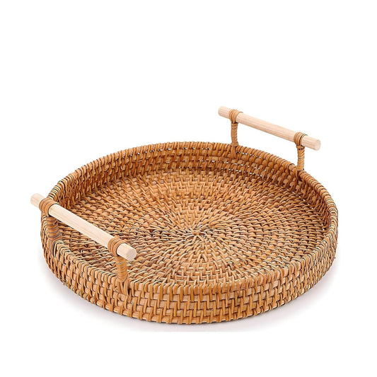 Round Rattan Tray / 8.7 Inch