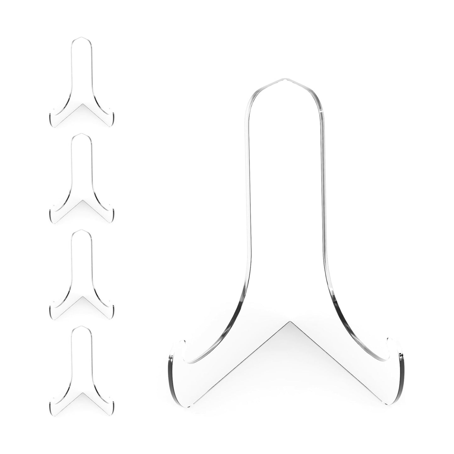 Boloyo 60-Degree Angle Acrylic Plate Display Stand , 6 Inch 5PC Clear Acrylic Display Holder Easel Base for Home Office