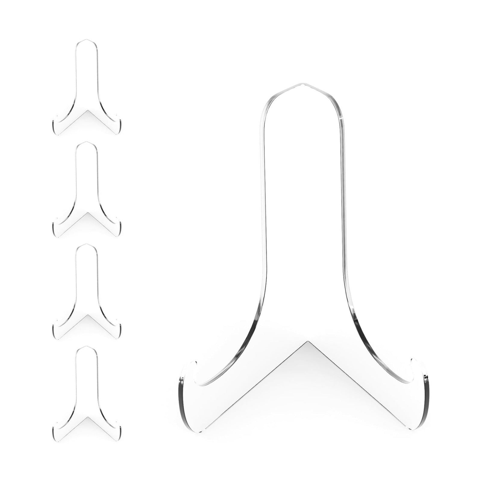 Boloyo 60-Degree Angle Acrylic Plate Display Stand , 6 Inch 5PC Clear Acrylic Display Holder Easel Base for Home Office