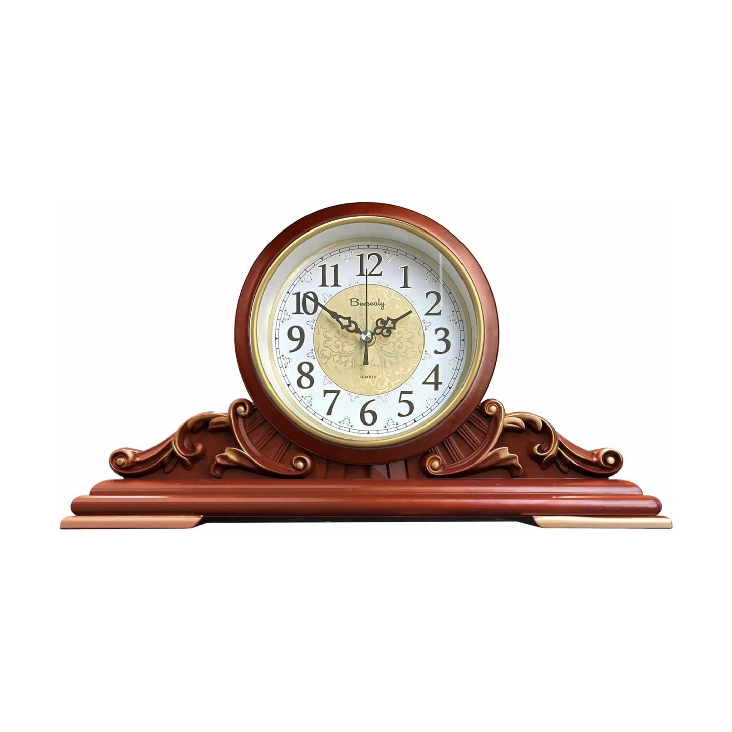 Mantel Clock, Antique Desk Clock, Modern Quartz Movement-Continuous Scanning (Ultra-Quiet), Suitable for
