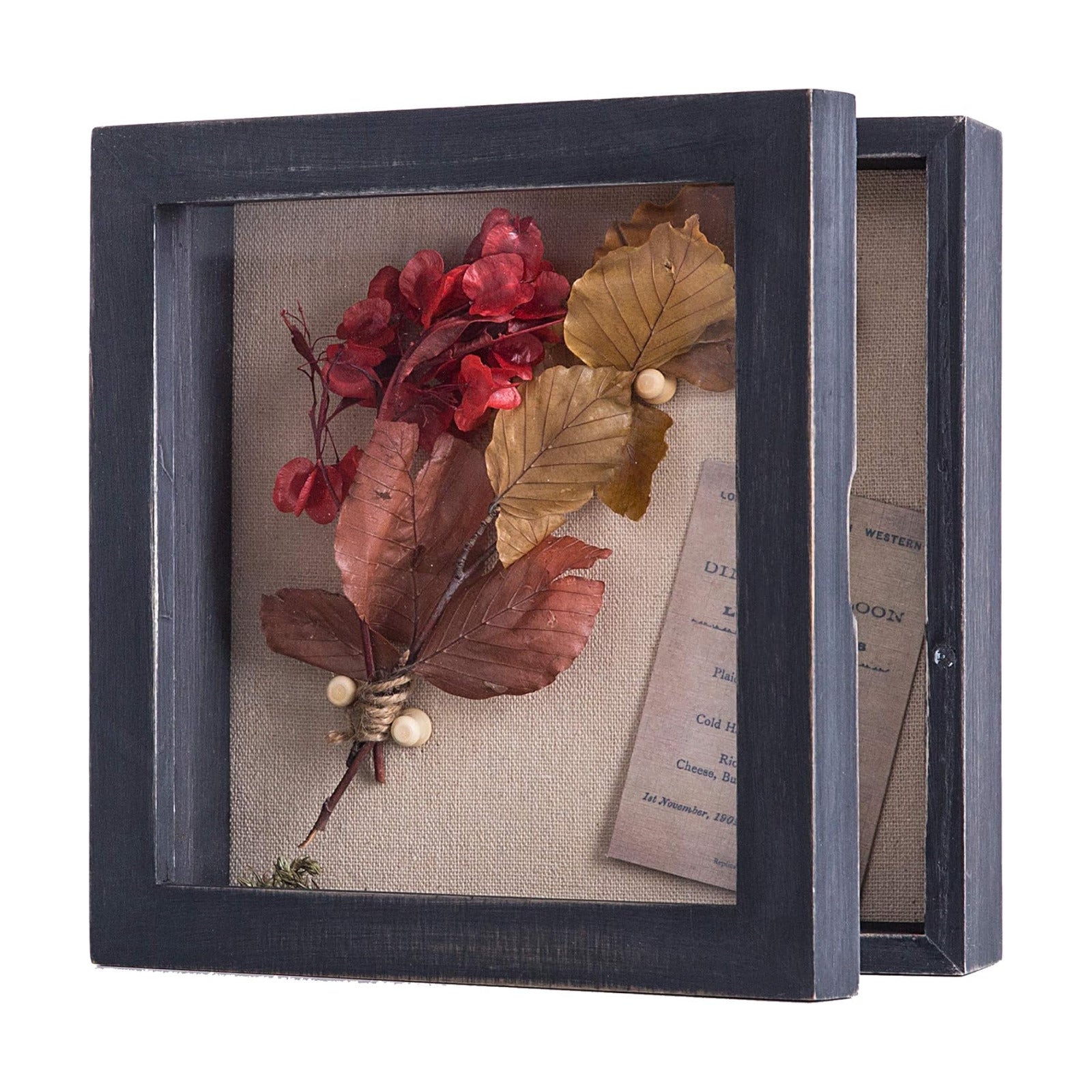 Freezing point Shadow Box Frame 8x8 Shadow Box Display Case Cabinet Pin Picture Frame with Linen Back Memorabilia