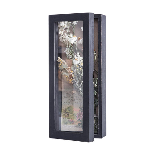Freezing point Shadow Box Frame 5x12.5 Shadow Box Pin Display Case Cabinet Picture Frame with Linen Back Memorabilia