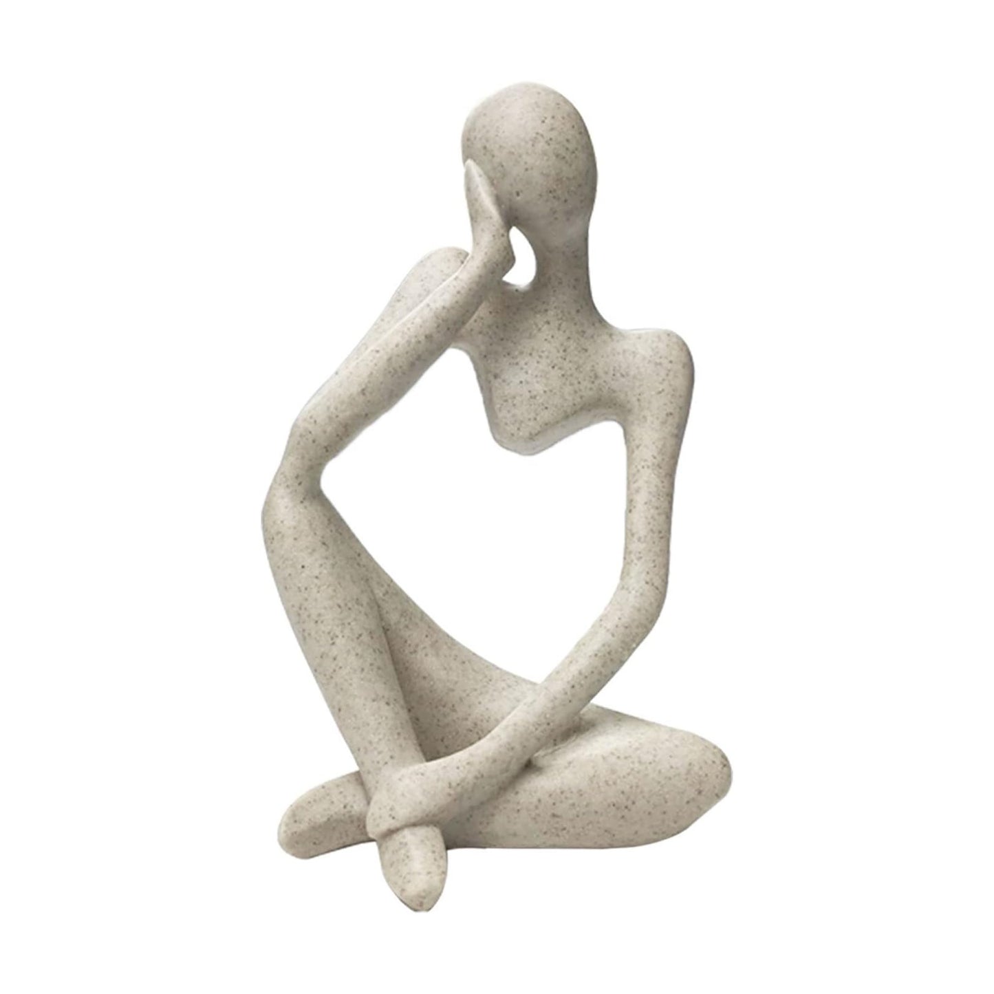 Sandstone Resin Thinker Style Abstract Sculpture Statue Collectible / Sandstone - Left Reverie