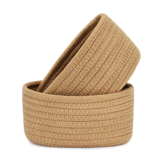 【 】 Small Woven Baskets / Brown / Set of 2