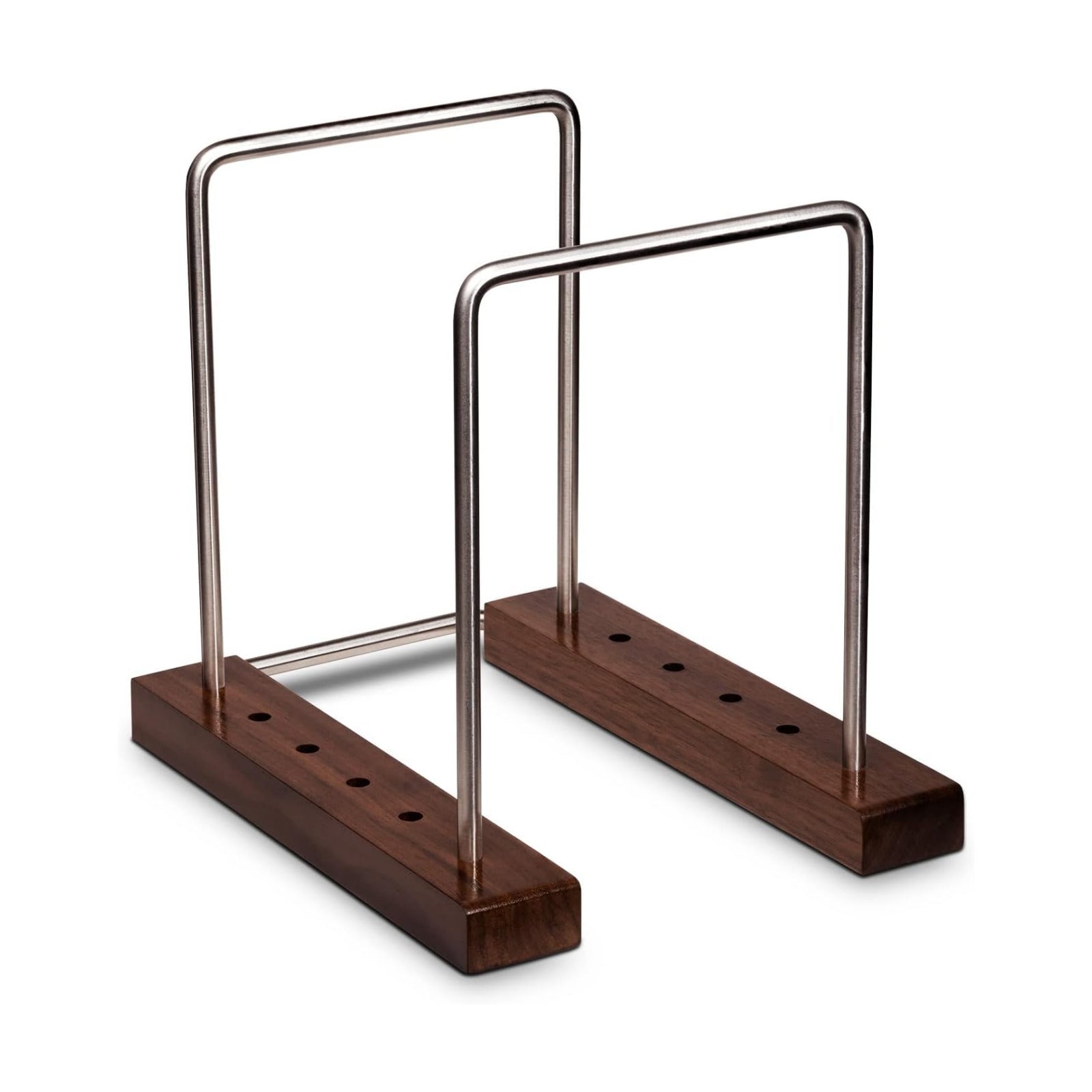 35 LP Vinyl Record Storage Holder, Solid Walnut, Adjustable | Solid Walnut and Steel, Holds 25-35 LPs, Adjustable
