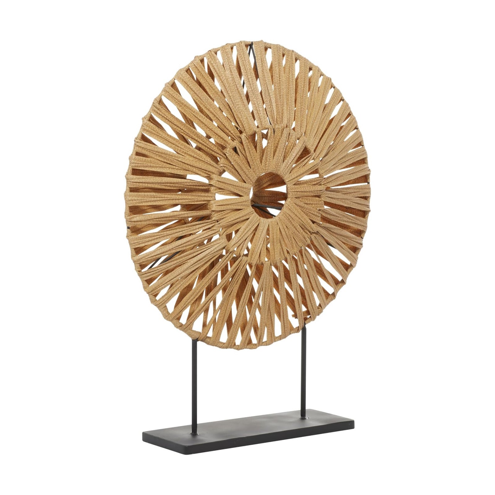 Plastic Rattan Abstract Handmade Decorative Sculpture Home Decor Statue / Black