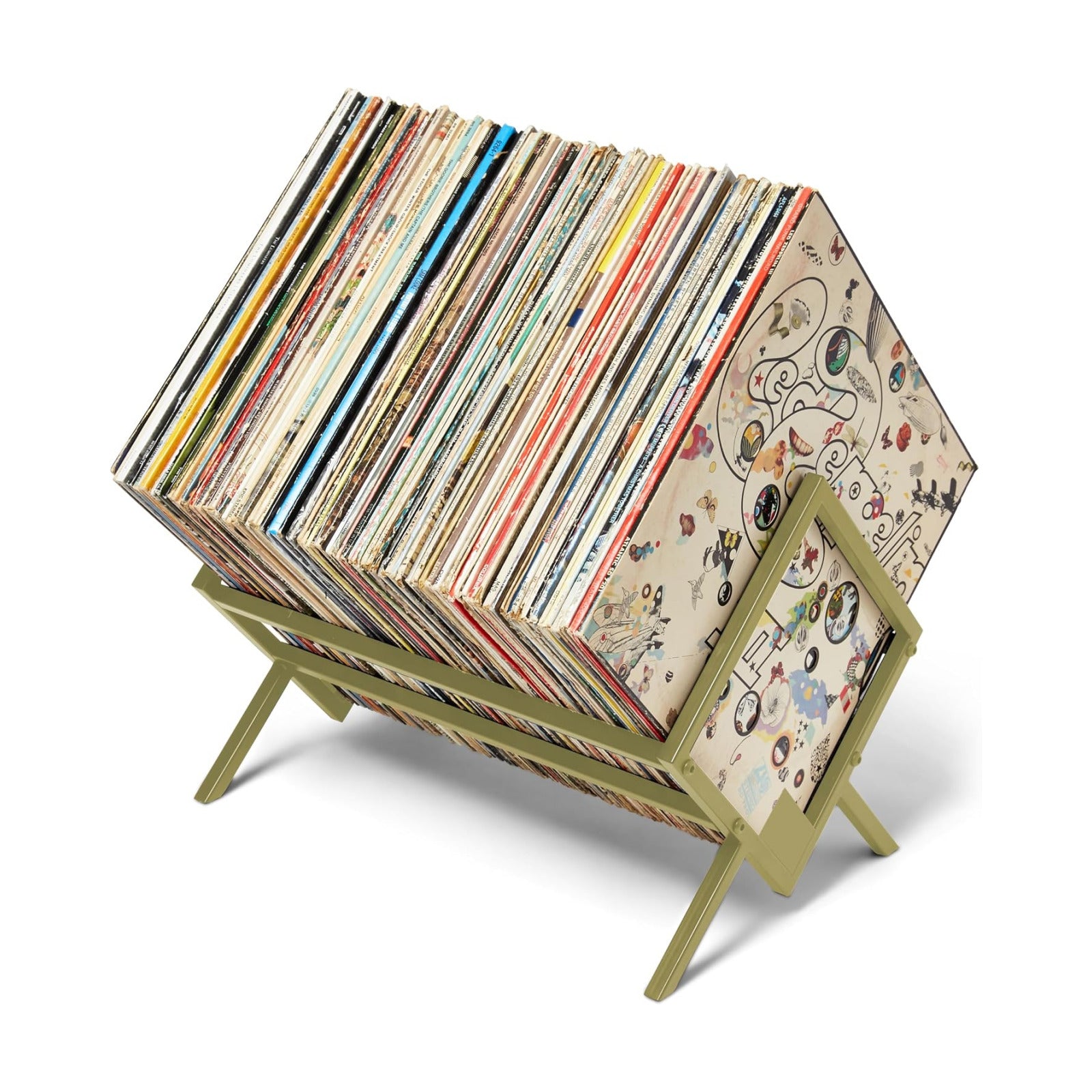 MODERN VINYL Record Storage Holder - Vinyl Record Holder Stand 80-100 LP - Vinyl Record Storage RacK - Quick Assebmly