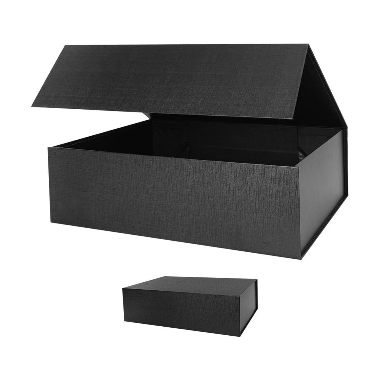 Foldable Magnetic Gift Boxes / Black / 13 x 9 x 4 / Set of 2
