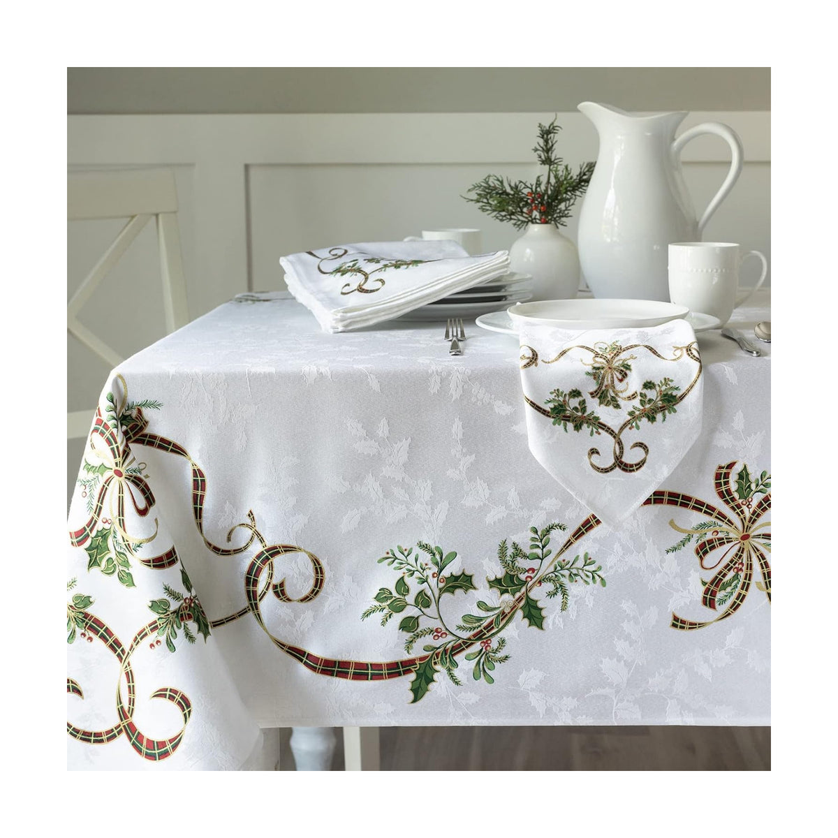 Benson Mills Merry Ribbons Tablecloth (60" x 120" Rectangular)