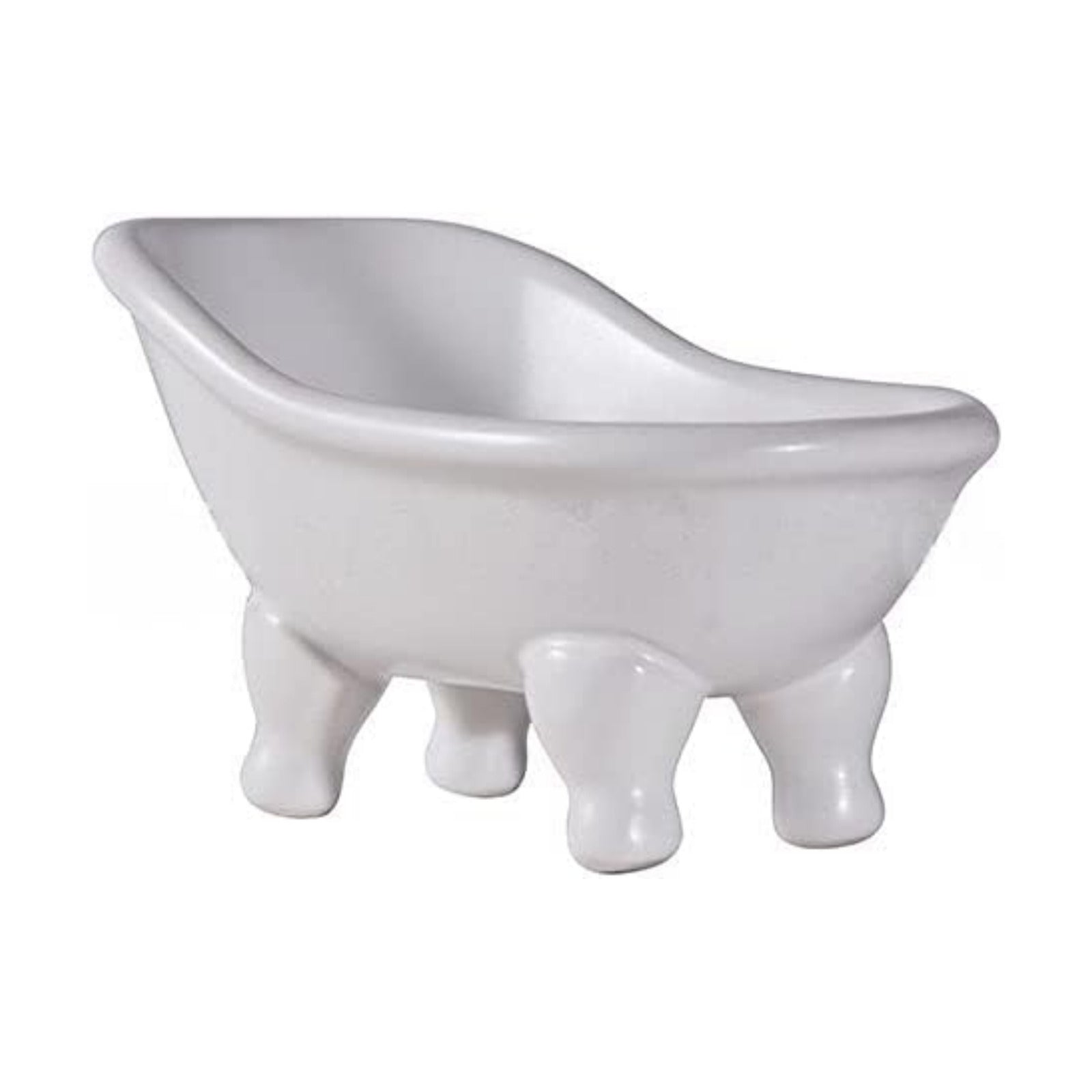Ceramic Clawfoot Bathtub Bar Soap Dish / White
