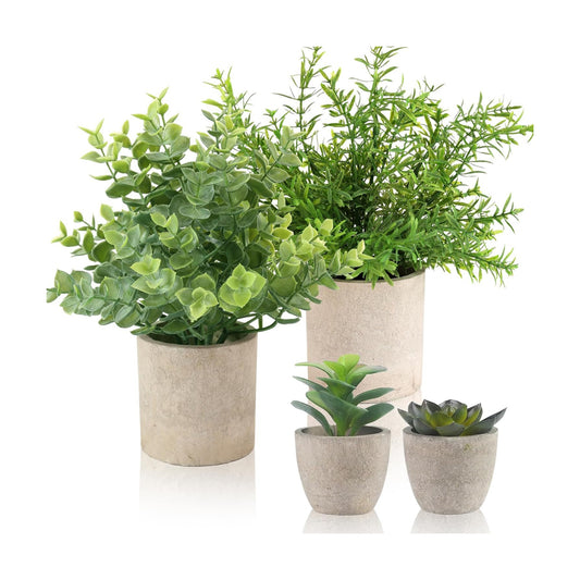 Small Faux Plants / Green-4pc / Set of 4