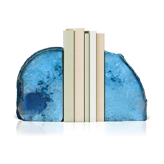 Bookends / Agate Bookends / 3-4 Lbs / Teal