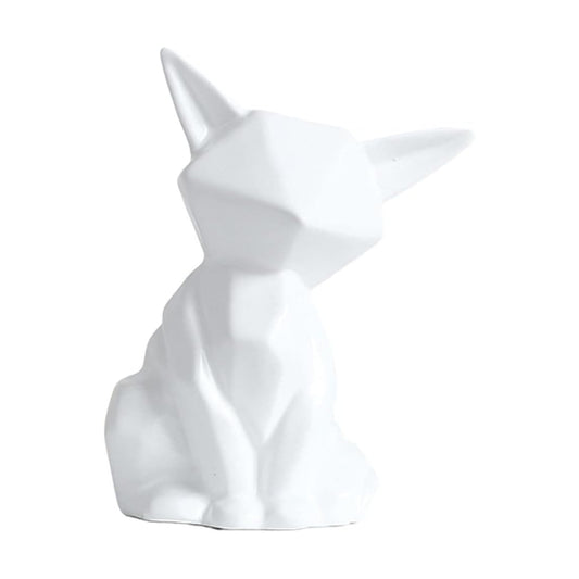 Modern Geometric Fox Statue Ornament Cafe Shopwindow Sculptures Animal Abstract Figurines Statue