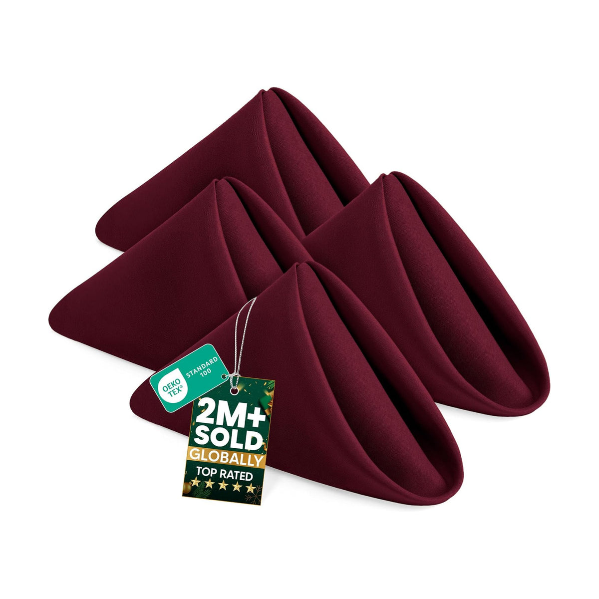 Utopia Home [24 Pack, Burgundy] Cloth Napkins 17x17 Inches, 100% Polyester