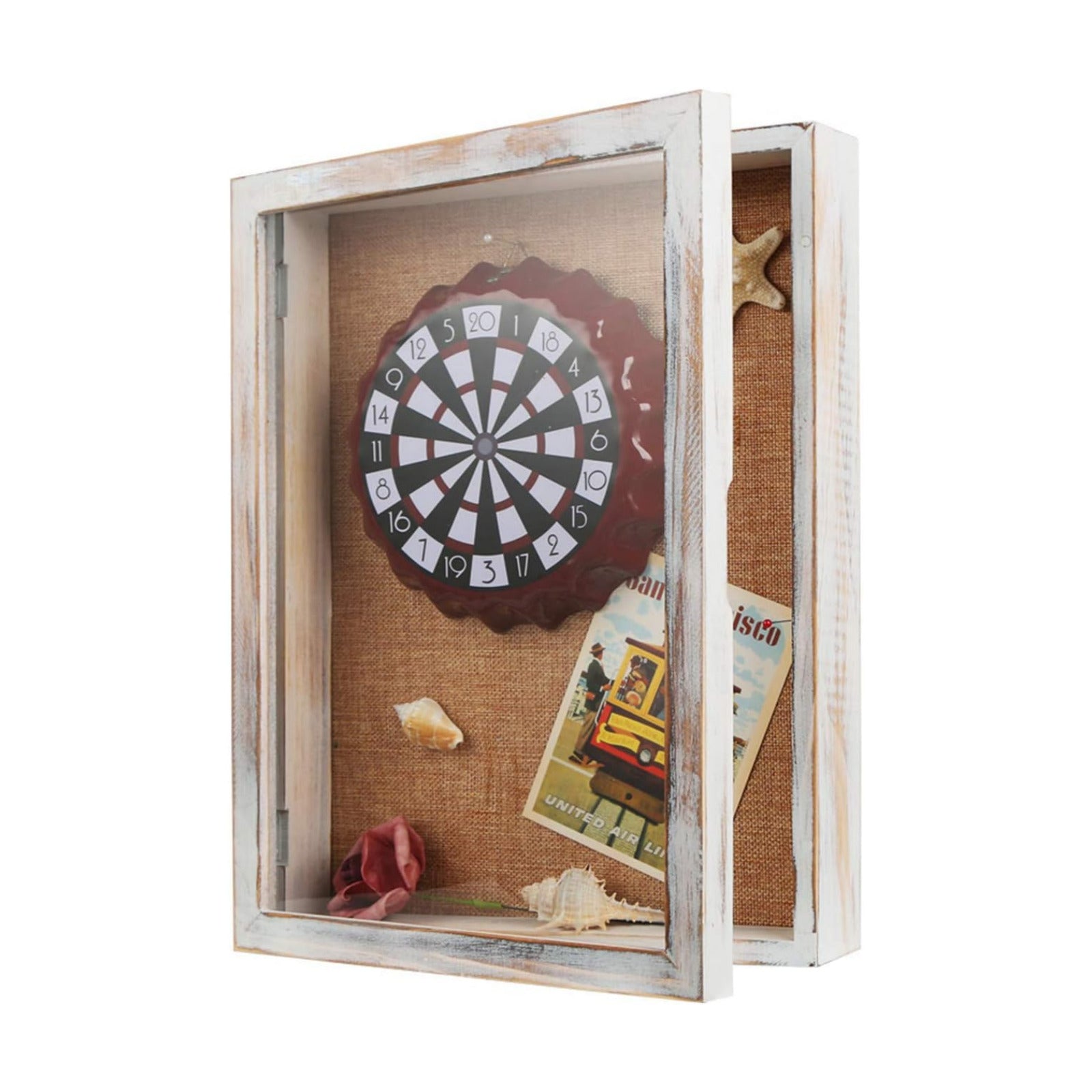 11x14 Shadow Box, Large Shadow Box Frame with Door, Flowers Shadow Box Display Case with Hinge, Solid Wood Memory Box