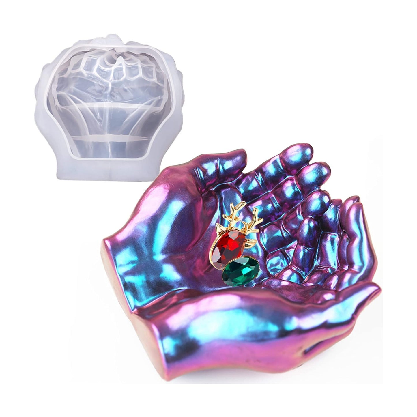 Candle Holder / Hand Shape Tray Silicone Mold for Epoxy Casting