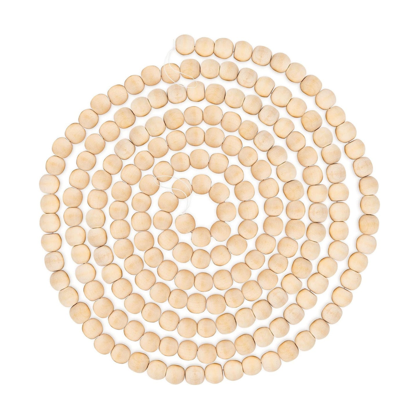 9 Foot Wood Bead Christmas Garland / Natural