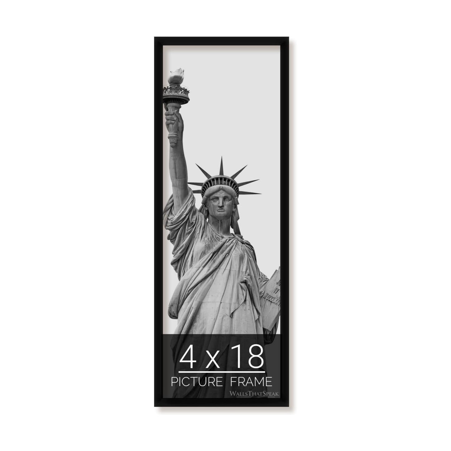 4x18 Black Picture Frame, Wall Decor for Art and Photos