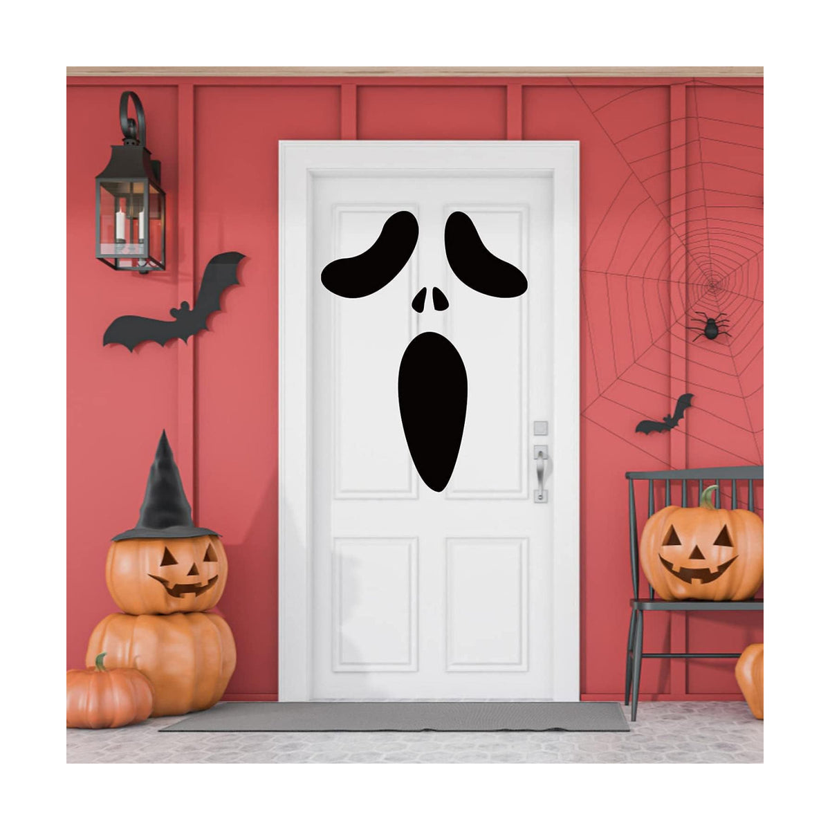 LOMIMOS Halloween Ghost Door Sticker,Halloween Door Decorations Spooky Window Wall Decal for Indoor Outdoor Party Haunted House Supplies