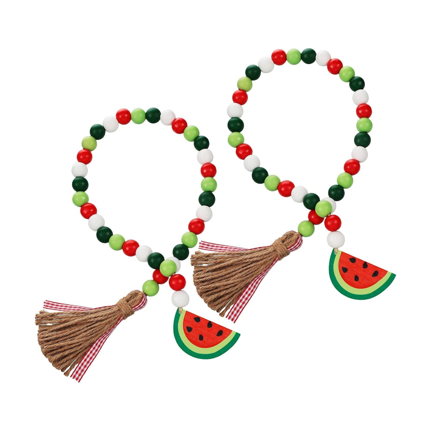 Fresh Color Watermelon Wood Bead Garland Summer Decor / Set of 2