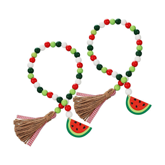 Fresh Color Watermelon Wood Bead Garland Summer Decor / Set of 2