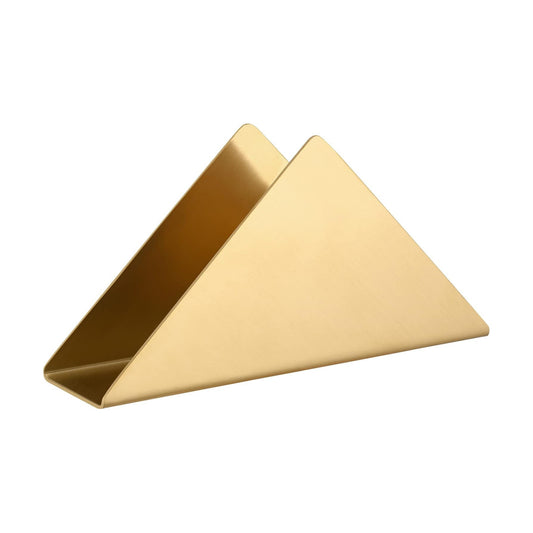 Modern Triangle Cocktail Napkin Dispenser Organizer / Gold
