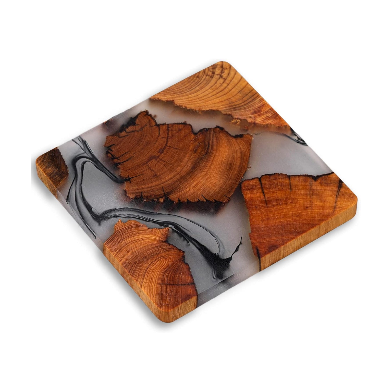 Holder / Wooden Coasters Set / No Holder / Set of 6