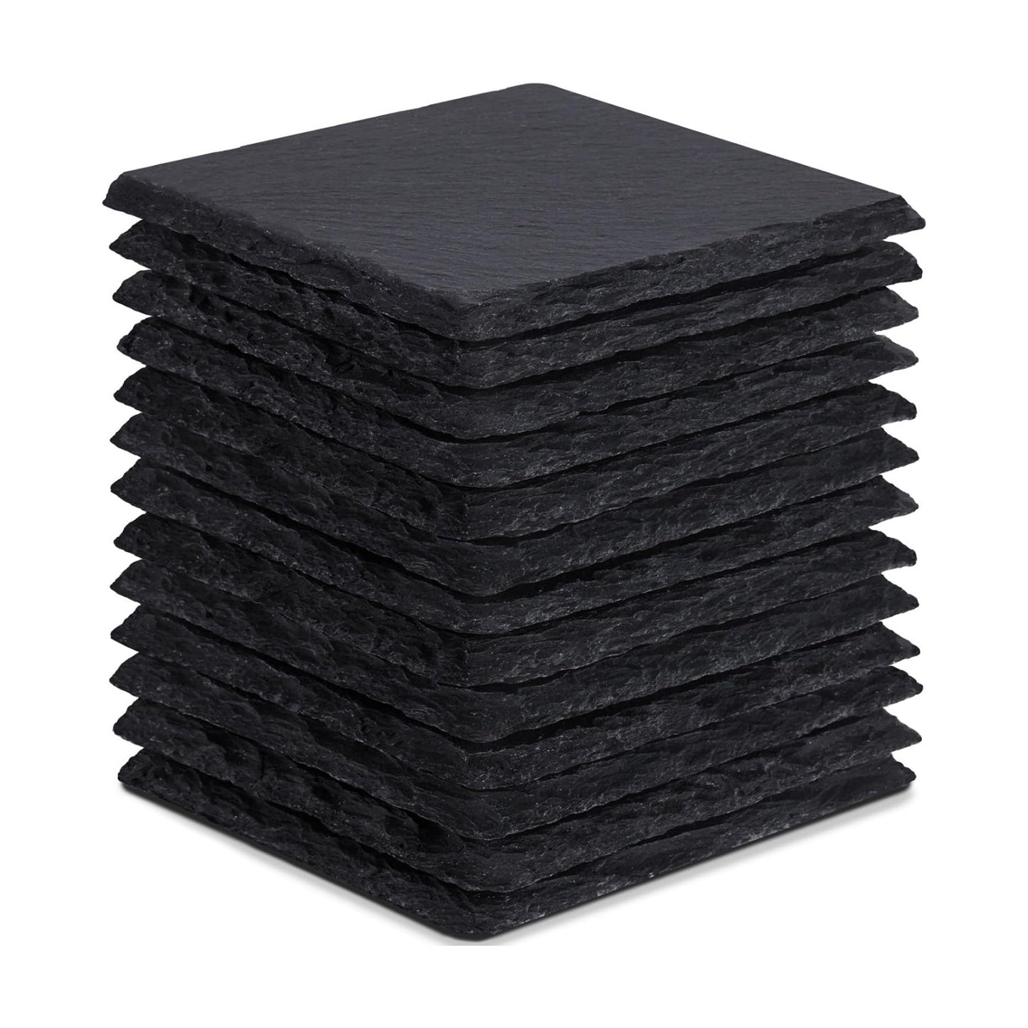 Coasters Stone Coaster Set / Square / Black / 4 Inch / Set of 13