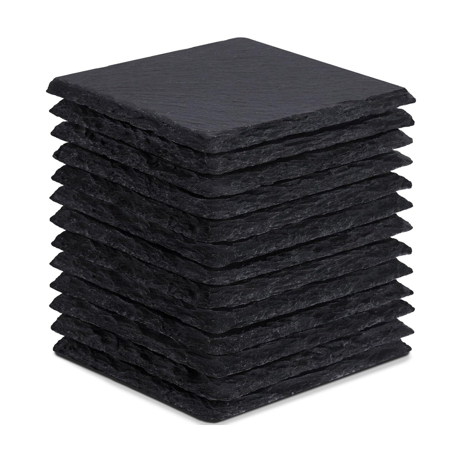 Coasters Stone Coaster Set / Square / Black / 4 Inch / Set of 13