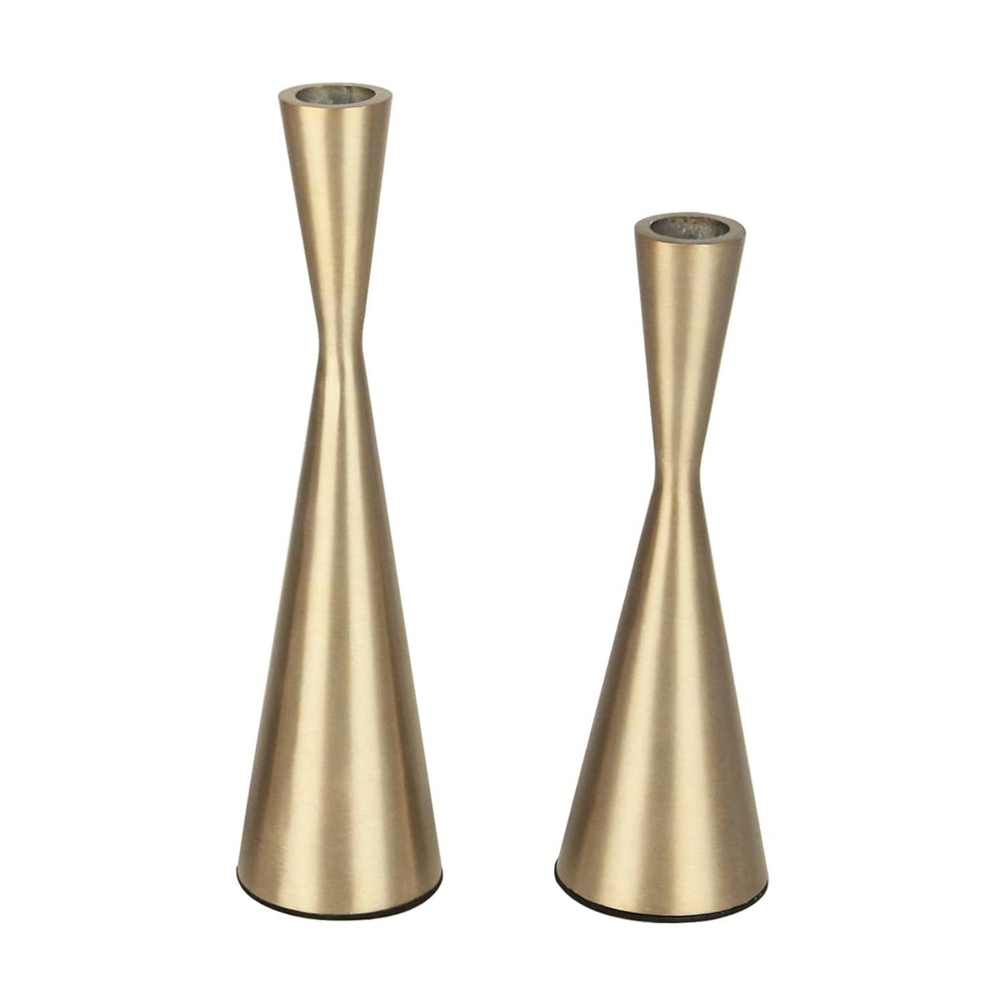 Vixdonos Brass Gold Metal Candle Holders Taper Candlestick Holders Set of 2 Table Decorative Candle Stand for Wedding