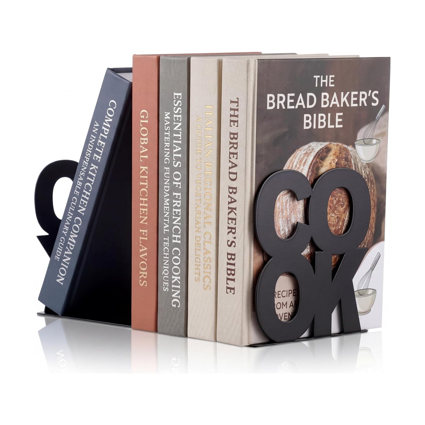 Cookbook Bookends Kitchen Decorative Metal Supports for Book-Rack Desk Kitchen Book Shelf Holder